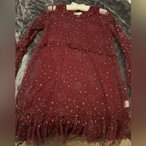 Starry Burgundy Kids Dress Sz 14